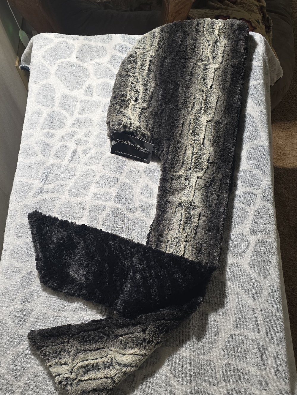 Pandemonium Millinary Luxury Faux-Fur Hoody Scarf